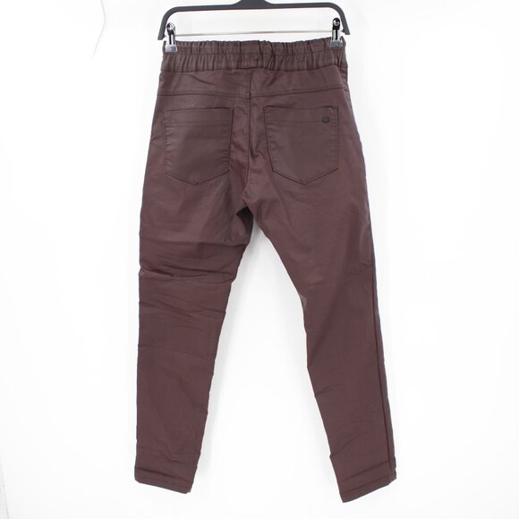 NWT Bevy Flog Pants Women's 26 Shely Elastic Waist Drawstring coated Stretch - Picture 5 of 15